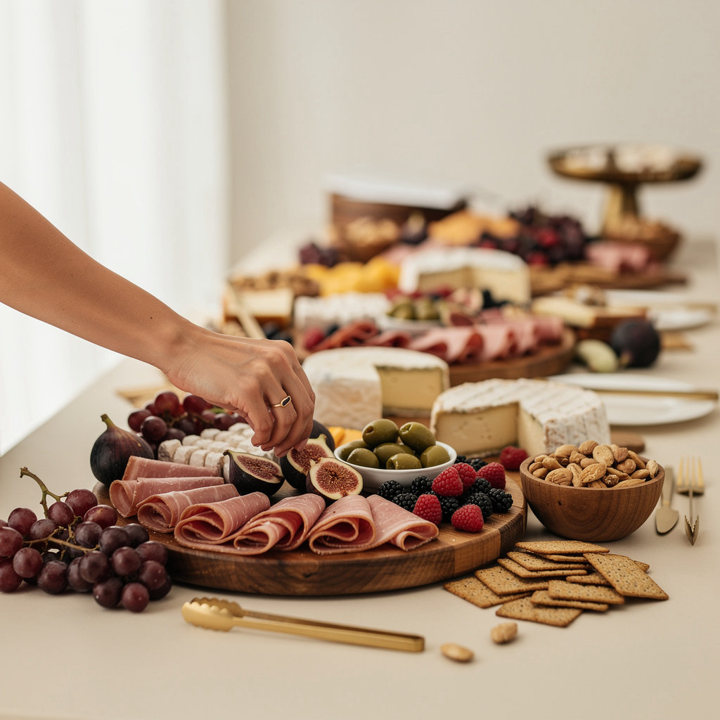 Tijera, Charcuterie Experience Officer and founder of Board and Boujee, luxury San Diego charcuterie boards